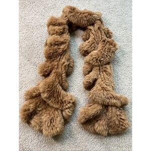 Jocelyn Womens Sheared Rabbit Fur Brown  Scarf  OS Soft